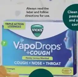 Priceline VICKS VapoDrops +COUGH Honey Lemon Menthol offer