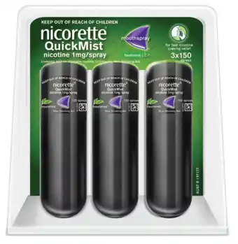 ePharmacy Nicorette quick mist triple 3 x 150 sprays offer