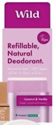 Priceline Wild Refillable Natural Deodorant Coconut & Vanilla , offer