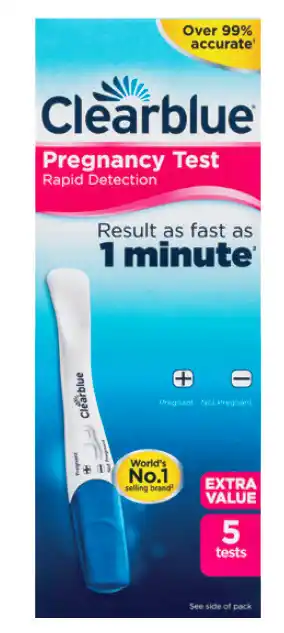 ePharmacy Clearblue pregnancy test 5 pack exclusive size offer