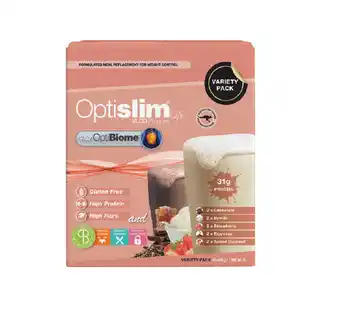 ePharmacy Optislim life optibiome shake variety pack 10x60g offer