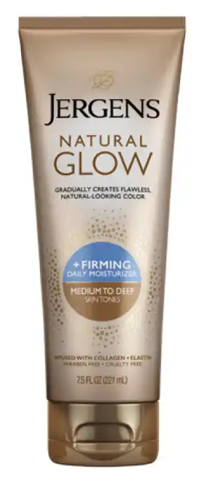 ePharmacy Jergens natural glow skin firming moisturiser medium to tan skin tones 221ml offer
