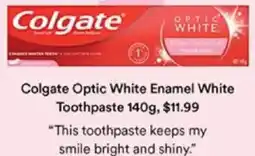 Priceline Colgate Optic White Enamel White Toothpaste offer