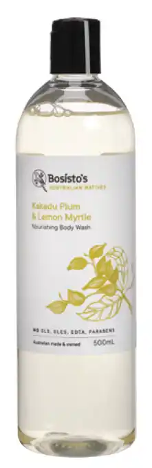 ePharmacy Bosistos kakadu plum & lemon myrtle body wash 500ml offer