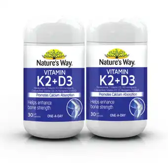 ePharmacy Nature’s way vitamin k2 + d3 30 tablets offer