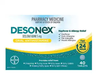 ePharmacy Desonex hayfever & allergy relief 40 tablets offer