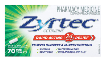 ePharmacy Zyrtec 10mg 70 tablets offer