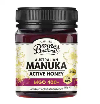 ePharmacy Barnes naturals australian manuka active honey mgo 400+ 500g offer