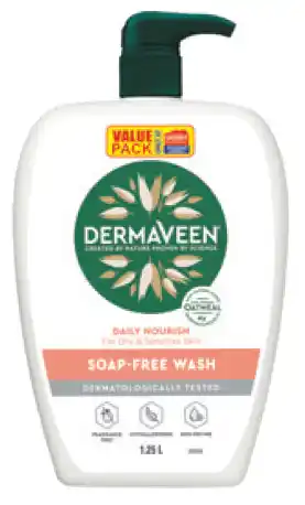 ePharmacy Dermaveen extra hydration gentle soap-free wash 1.25 litre exclusive size offer