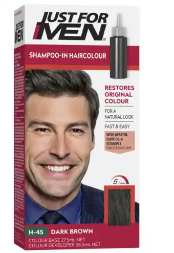 Just for men hair colour h-45 dark brown