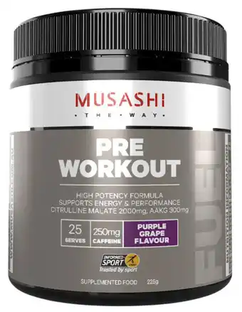 ePharmacy Musashi pre workout 225g offer