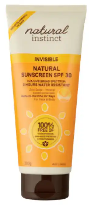 ePharmacy Natural instinct invisible natural sunscreen spf 30 200g offer