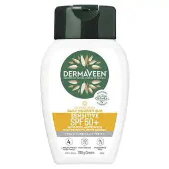 Dermaveen spf 50+ daily nourish sun sensitive with body moisturiser 250g