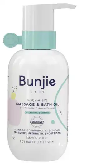 ePharmacy Bunjie massage & bath oil 165ml offer