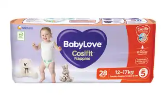 Babylove cosifit nappies 12-17kg 28 pack