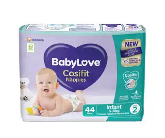 ePharmacy Babylove cosifit nappies infant 44 pack offer
