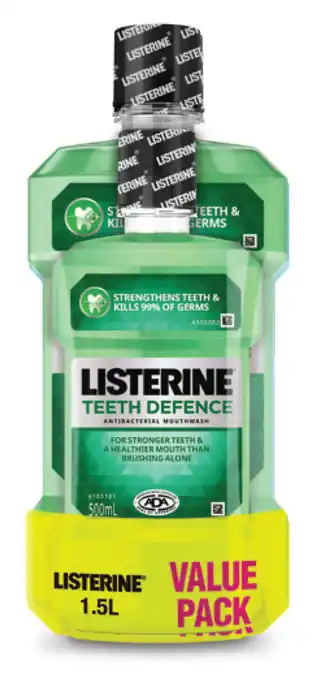 ePharmacy Listerine mouthwash teeth defense 1.5 litre value pack offer