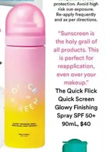 Priceline The Quick Flick Quick Screen Glowy Finishing Spray SPF 50+ offer