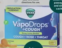 Priceline Vicks VapoDrops +Cough Honey Lemon Menthol offer