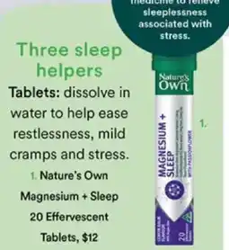 Priceline Nature's Own Magnesium + Sleep 20 Effervescent Tablets, offer