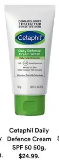 Priceline Cetaphil Daily Defence Cream SPF 50 offer