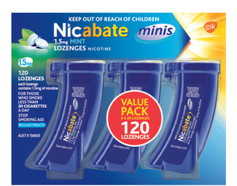 Chemist Warehouse Nicabate minis 1.5mg 120 lozenges offer