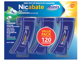 Chemist Warehouse Nicabate minis 4mg 120 lozenges offer