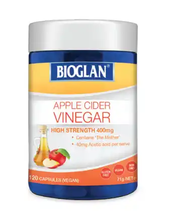 Chemist Warehouse Bioglan apple cider vinegar high strength 400mg 120 vegan capsules offer