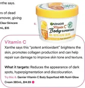 Priceline Garnier Vitamin C Body Superfood 48h Nutri-Glow Cream offer