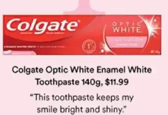 Priceline Colgate Optic White Enamel White Toothpaste offer