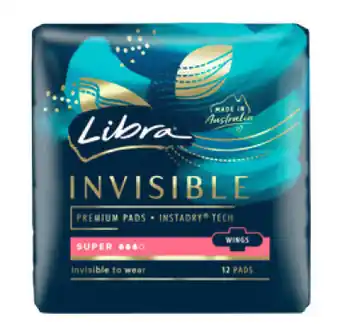 Libra pads invisible body fit with wings super 12