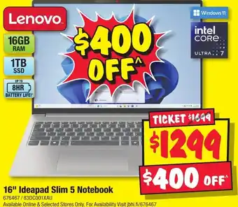 JB Hi-Fi 16" Ideapad Slim 5 Notebook offer