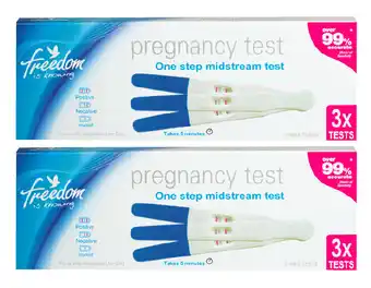 Chemist Warehouse Freedom midstream pregnancy test 3 pack offer