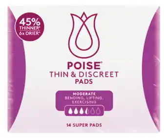 Chemist Warehouse Poise thin & discreet pads super 14 pack offer