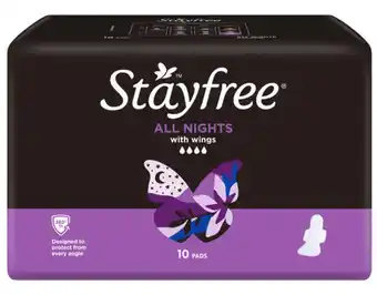 Stayfree all nights 10 pads