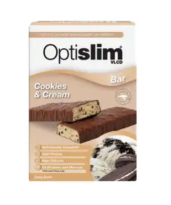 Chemist Warehouse Optislim vlcd bar cookies and cream bars 5 pack offer