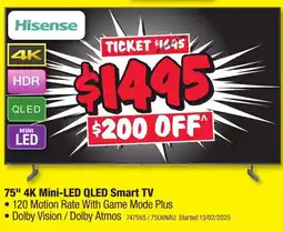 JB Hi-Fi 75" 4K Mini-LED QLED Smart TV offer