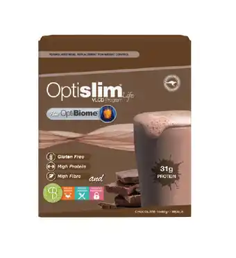 Chemist Warehouse Optislim life optibiome shake chocolate 10x60g offer