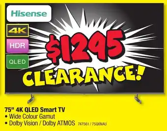 JB Hi-Fi 75" 4K QLED Smart TV offer