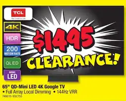 JB Hi-Fi 65" QD-Mini LED 4K Google TV offer