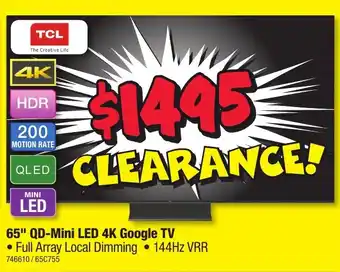 JB Hi-Fi 65" QD-Mini LED 4K Google TV offer