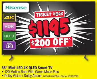 JB Hi-Fi 65" Mini-LED 4K QLED Smart TV offer