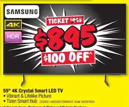 JB Hi-Fi 55" 4K Crystal Smart LED TV offer