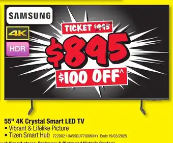 JB Hi-Fi 55" 4K Crystal Smart LED TV offer