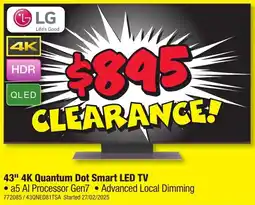 JB Hi-Fi 43" 4K Quantum Dot Smart LED TV offer