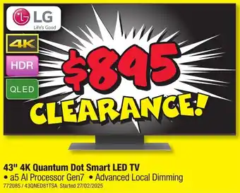 JB Hi-Fi 43" 4K Quantum Dot Smart LED TV offer