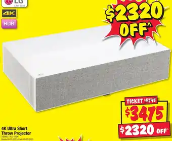 JB Hi-Fi 4K Ultra Short  Throw Projector offer