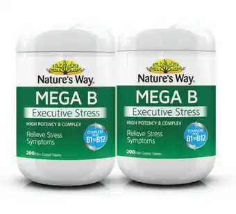 Chemist Warehouse Nature’s way mega b executive stress 200 tablets offer