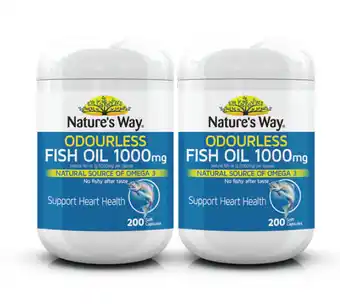Chemist Warehouse Nature’s way odourless fish oil 1000mg 200 capsules offer