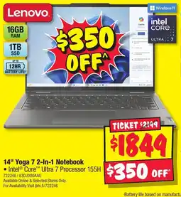 JB Hi-Fi 14" Yoga 7 2-In-1 Notebook offer